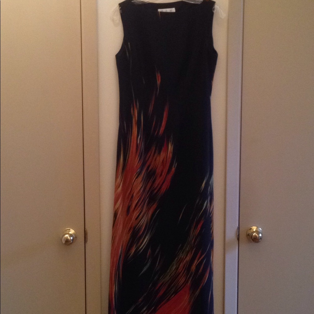 Long maxi color print dress